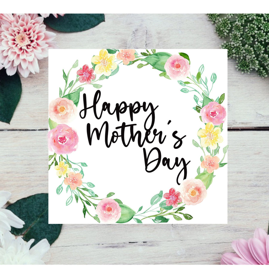 Mother’s Day Floral Wreath Card